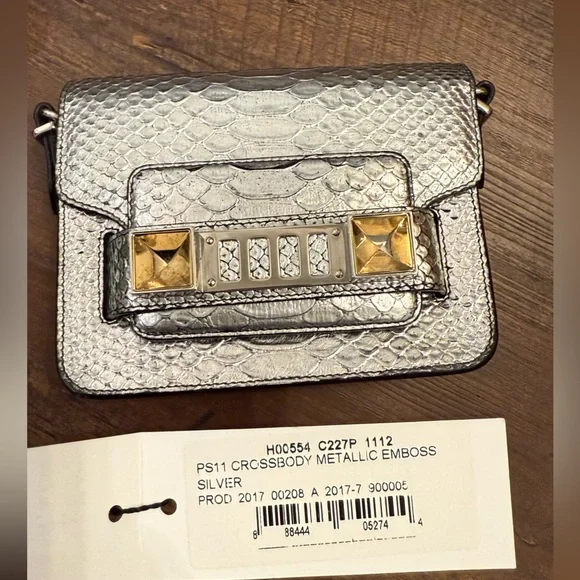 Proenza Schouler PS11 Metallic Silver Crossbody Bag in sz TINY - Picture 8 of 10